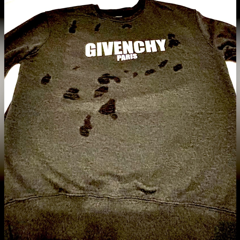 Givenchy Destroyed sweatshirt in dark grey…size XXL but fits like an XL.